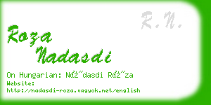 roza nadasdi business card